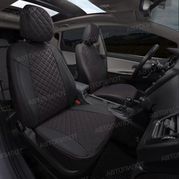 Чехлы Автопилот Экокожа Ромб на Citroen Jumper 3-х местный Чехлы Автопилот Экокожа Ромб на Citroen Jumper 3-х местный