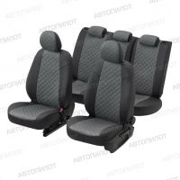 Чехлы Автопилот Алькантара Ромб на Mitsubishi ASX (2010+) Чехлы Автопилот Алькантара Ромб на Mitsubishi ASX (2010+)