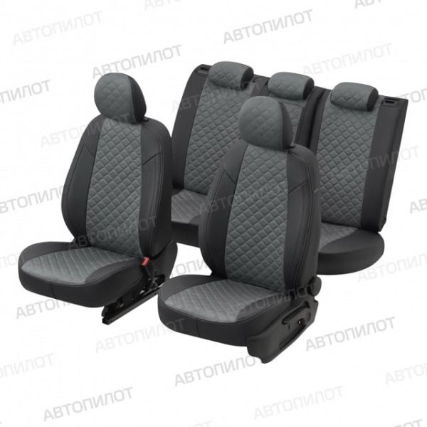 Чехлы Автопилот Алькантара Ромб на Mitsubishi ASX (2010+) Чехлы Автопилот Алькантара Ромб на Mitsubishi ASX (2010+)