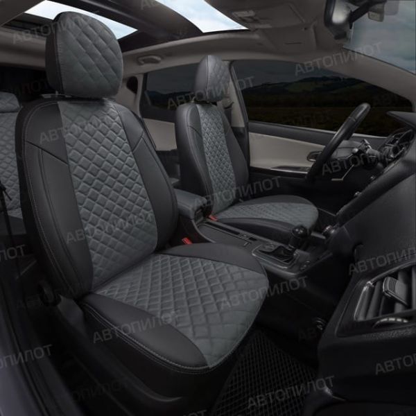 Чехлы Автопилот Алькантара Ромб на Mitsubishi ASX (2010+) Чехлы Автопилот Алькантара Ромб на Mitsubishi ASX (2010+)