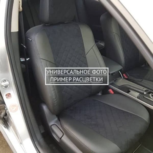 Чехлы Автопилот Алькантара Ромб на Mitsubishi ASX (2010+) Чехлы Автопилот Алькантара Ромб на Mitsubishi ASX (2010+)