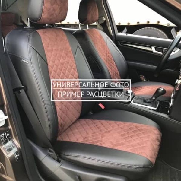 Чехлы Автопилот Алькантара Ромб на Mitsubishi ASX (2010+) Чехлы Автопилот Алькантара Ромб на Mitsubishi ASX (2010+)